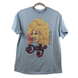 Dolly Parton Short Sleeve Graphic TShirt S Blue Country Icon Casual Layer Staple